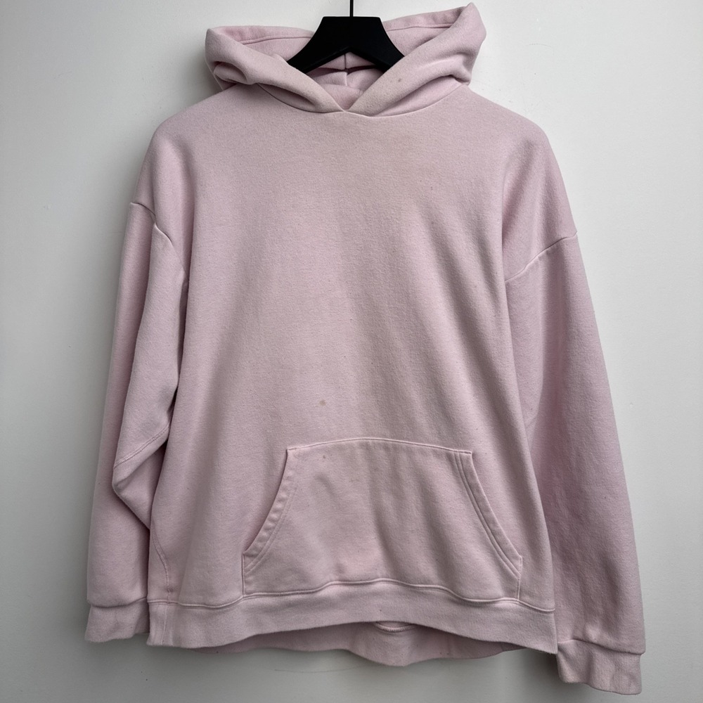 Skims Hoodie M Pink‎ Fleece Pullover Sweatshirt Kangaroo Pocket Cotton Womens